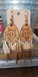 Engraved Leather Earring Sets